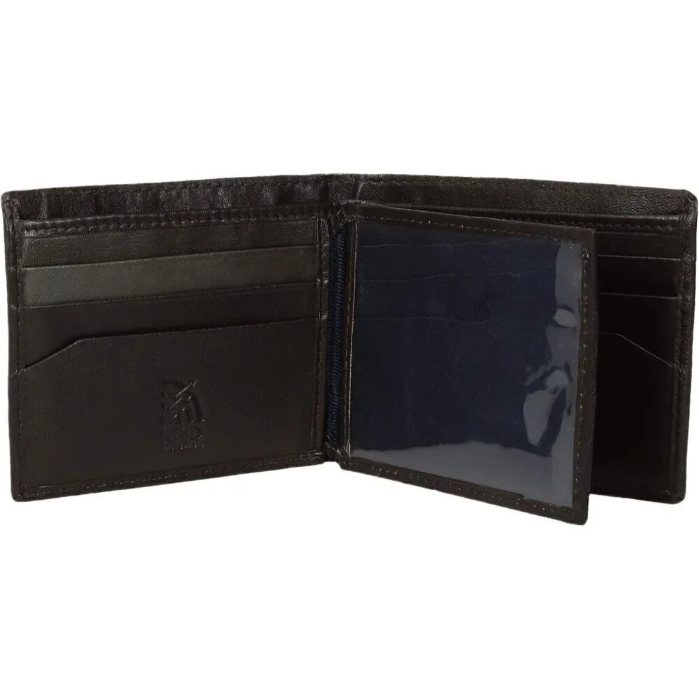 🆕Steve Madden Mens Slim Leather Wallet with Extra Capacity Attached Flip Pocket